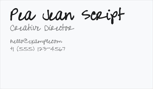 Pea Jean Script Business Card