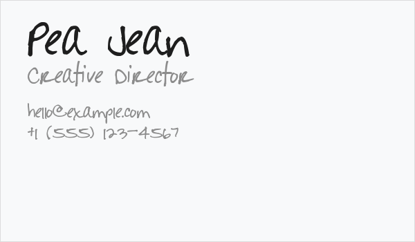 Pea Jean Business Card