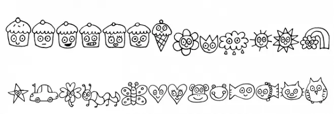 Pea Jelene's Doodles Fonte MAIÚSCULAS
