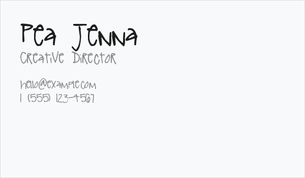 Pea Jenna Business Card