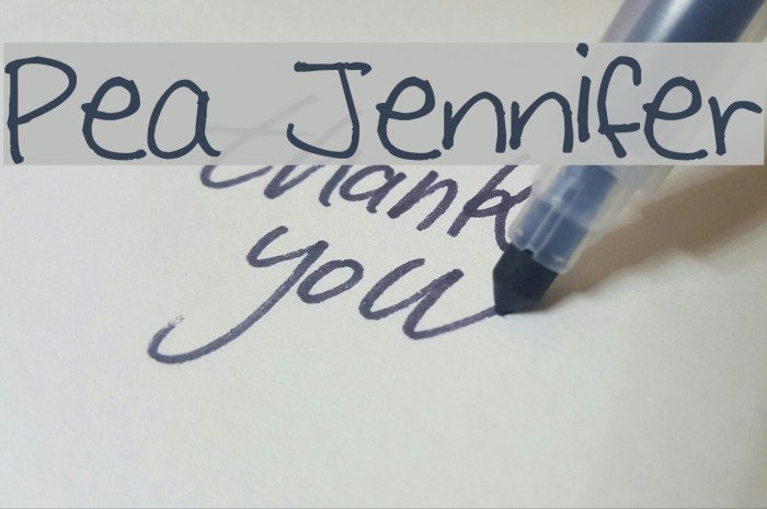 Pea Jennifer Font examples