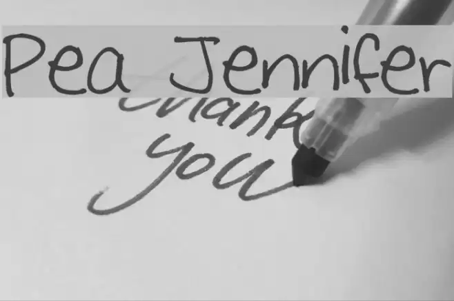 Pea Jennifer Font examples