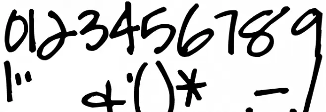 Pea Jenny Script フォント その他の文字