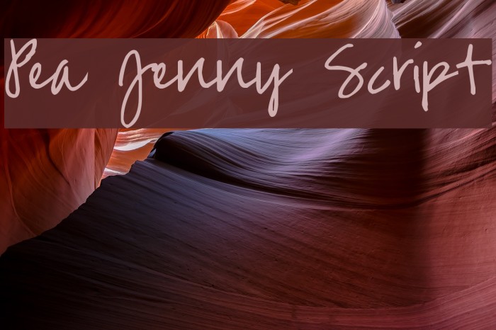 Pea Jenny Script Caratteri examples