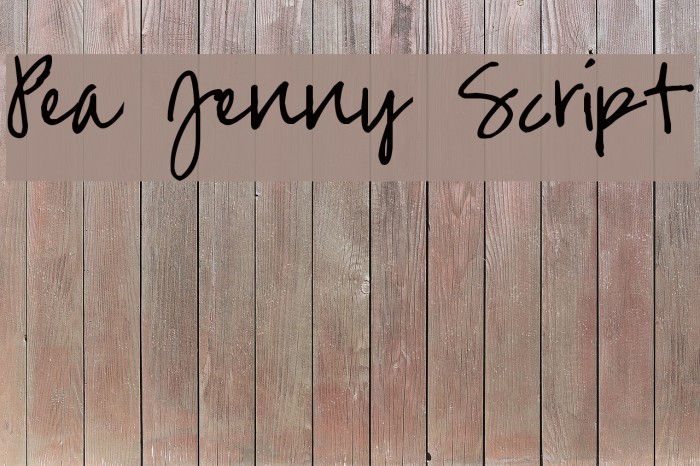 Pea Jenny Script Caratteri examples