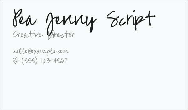 Pea Jenny Script Business Card
