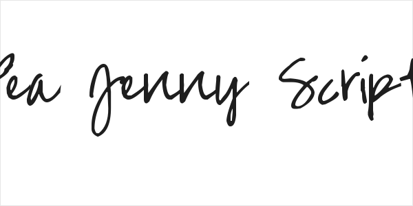 Pea Jenny Script Logo