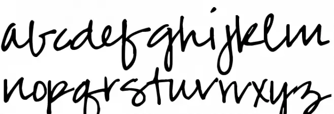 Pea Jenny Script フォント 小文字