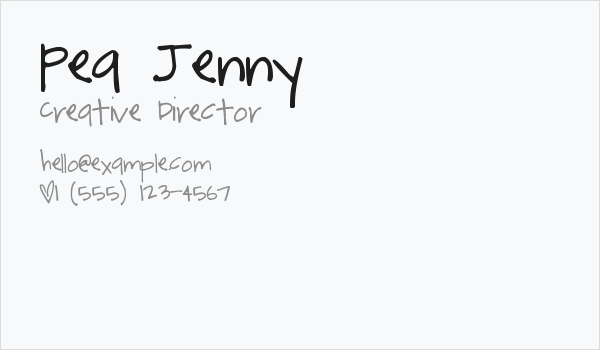 Pea Jenny Business Card