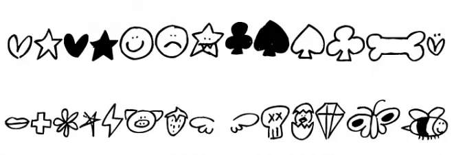 Pea Jiawei Doodles Schriftart Groß