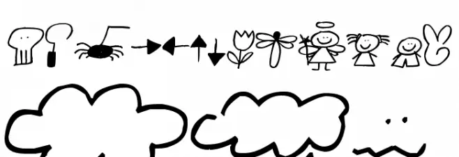 Pea Jiawei Doodles Fuentes MINÚSCULAS