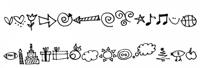 Pea Jillybean's Doodles Fuentes MAYÚSCULAS