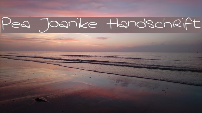 Pea Joanike Handschrift Font examples