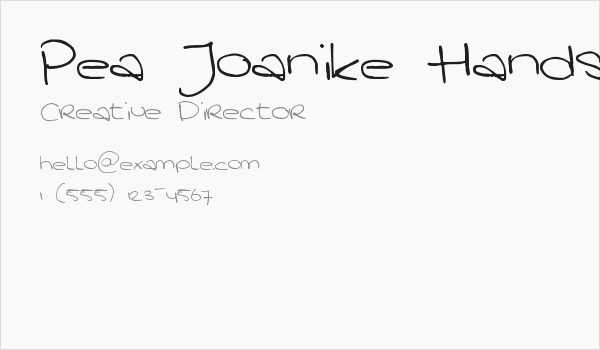 Pea Joanike Handschrift Business Card