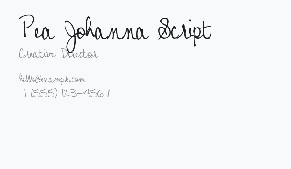 Pea Johanna Script Business Card