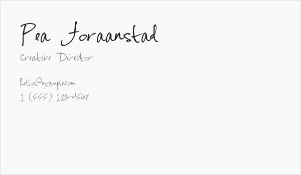 Pea Joraanstad Business Card