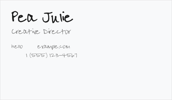 Pea Julie Business Card
