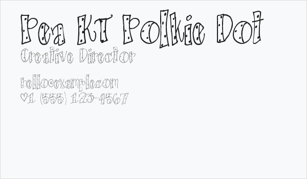 Pea KT Polkie Dot Business Card