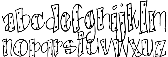 Pea KT Polkie Dot Font LOWERCASE