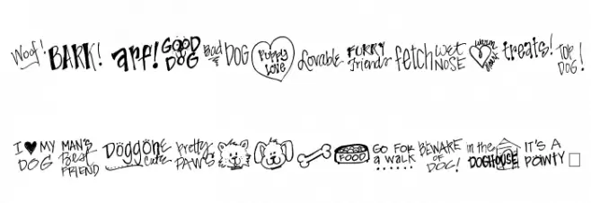 Pea KT Puppy Love Doodles Caratteri MAIUSCOLE