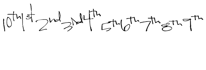 Pea Kadee's Calendar Font OTHER CHARS