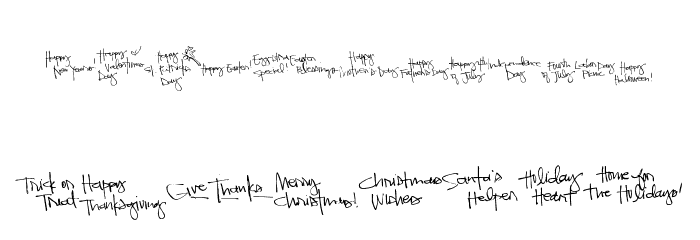 Pea Kadee's Calendar Font LOWERCASE