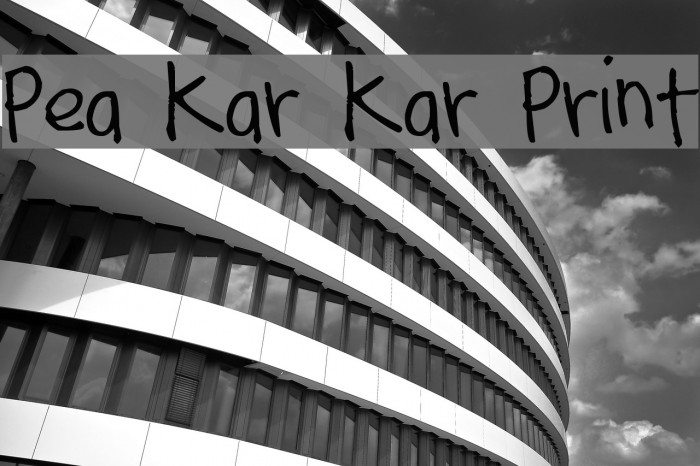 Pea Kar Kar Print Font examples
