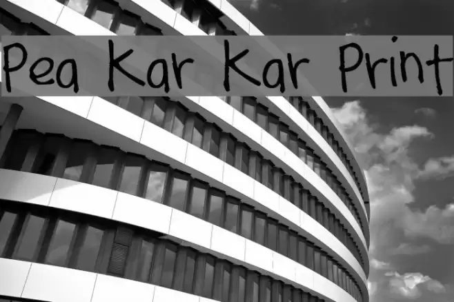 Pea Kar Kar Print Шрифта examples