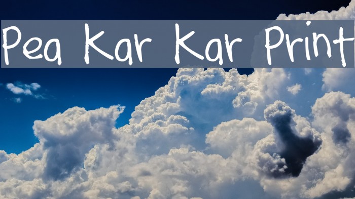 Pea Kar Kar Print Font examples