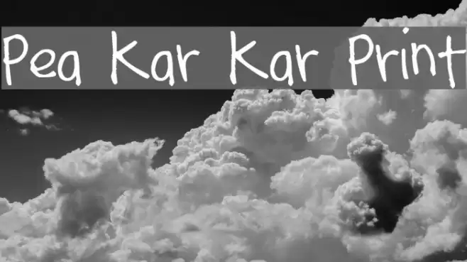 Pea Kar Kar Print Шрифта examples