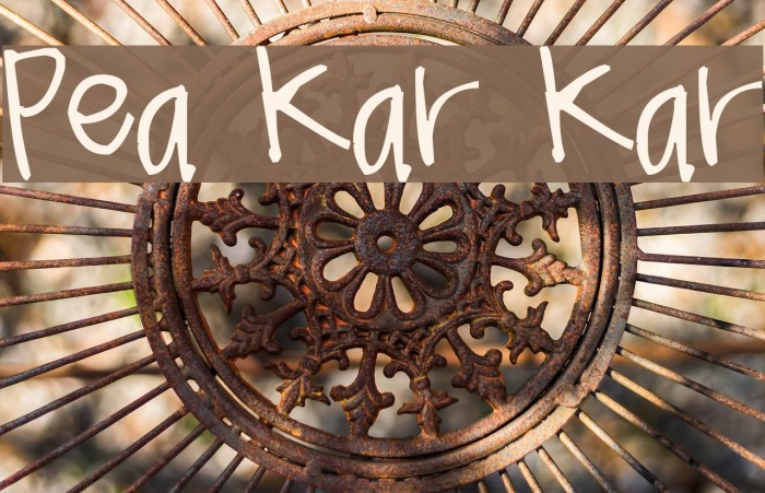 Pea Kar Kar Font examples