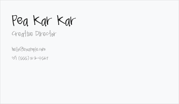 Pea Kar Kar Business Card