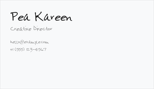 Pea Kareen Business Card
