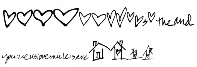 Pea Karen's Doodles Caratteri MAIUSCOLE