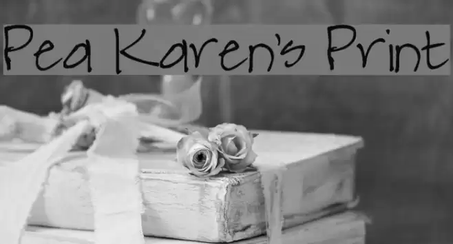 Pea Karen's Print Font examples