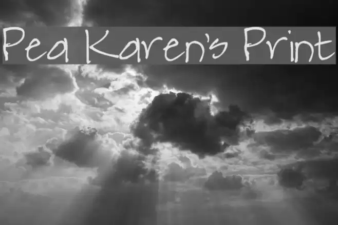 Pea Karen's Print Font examples
