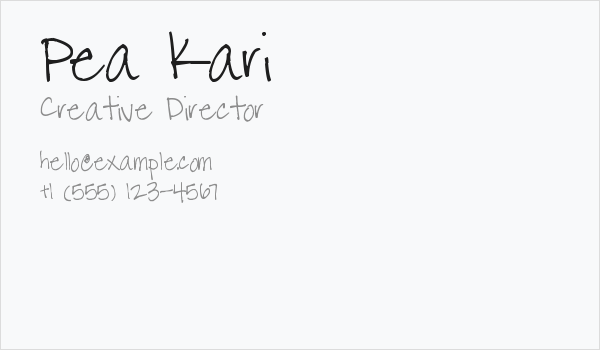 Pea Kari Business Card