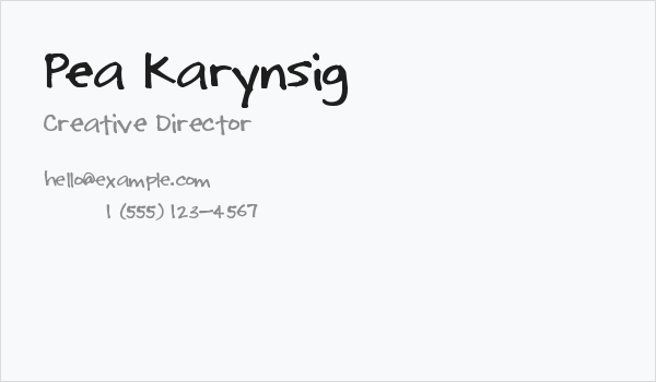 Pea Karynsig Business Card