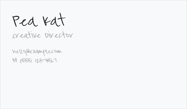 Pea Kat Business Card