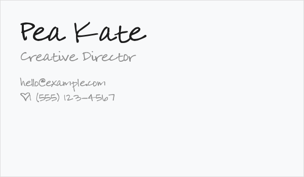 Pea Kate Business Card