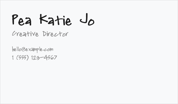 Pea Katie Jo Business Card