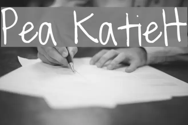 Pea KatieH Font examples