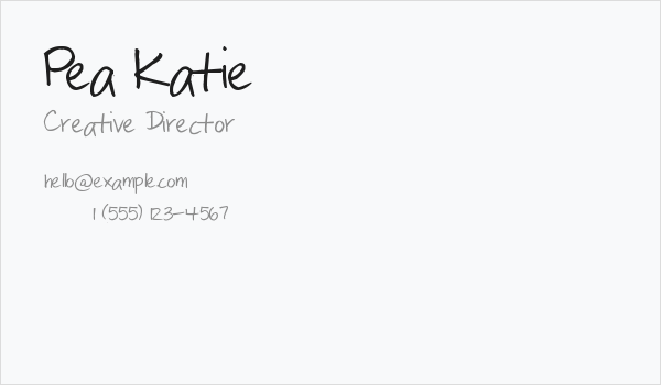 Pea Katie Business Card
