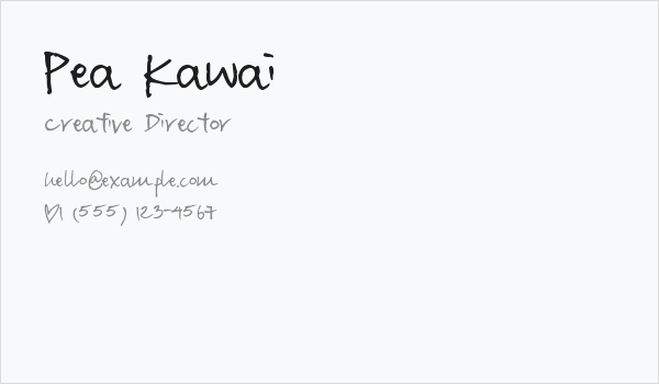 Pea Kawai Business Card