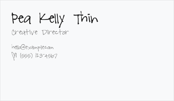 Pea Kelly Thin Business Card