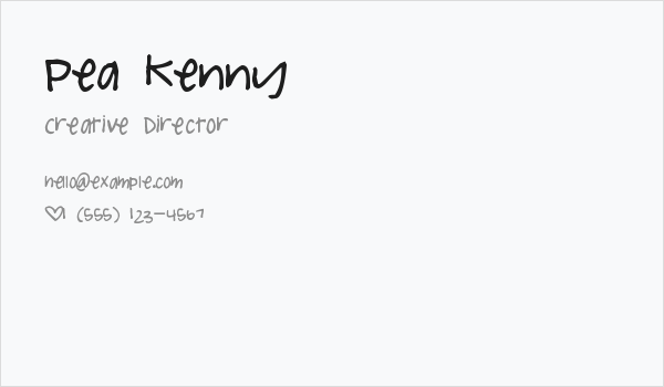Pea Kenny Business Card
