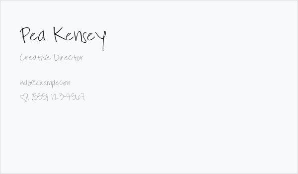 Pea Kensey Business Card