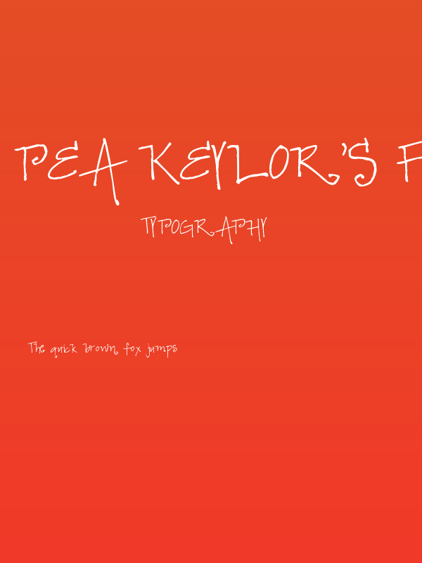Pea Keylor's Fun Font Poster