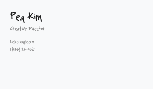 Pea Kim Business Card