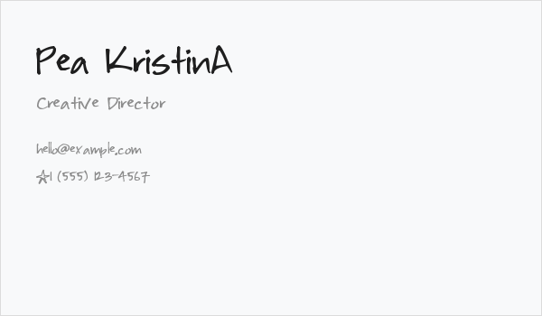 Pea KristinA Business Card